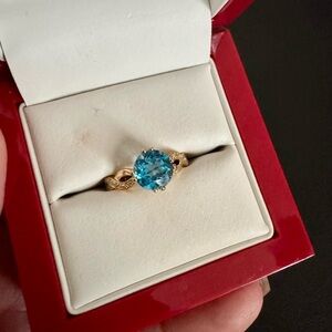 14k Gold with Blue Sapphire Ring
